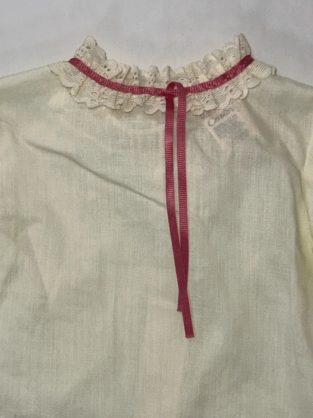 Vintage Carters Baby Blouse Size 12 Months Made in USA Lace Collar Top